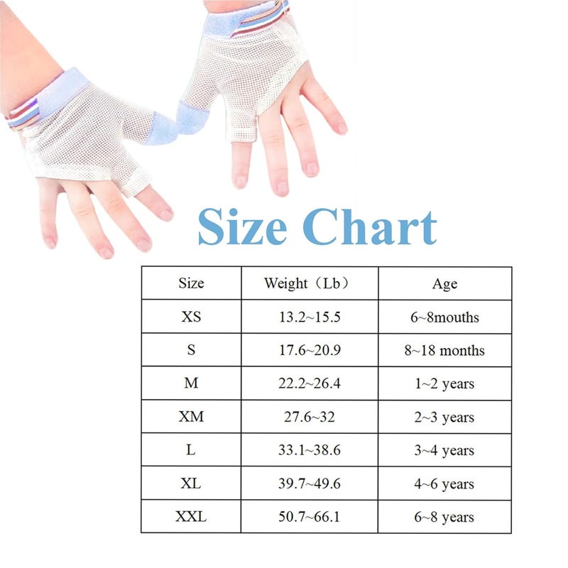 HS&ROXIN Thumb Sucking Guard for Kids with Finger Sucking Guard Gloves to Stop Thumb Sucking Deterrent Gloves for Ages 6 Months to 8 Years (Blue, XXL) - Image 5